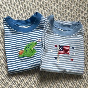 Little English Blue Striped Tees